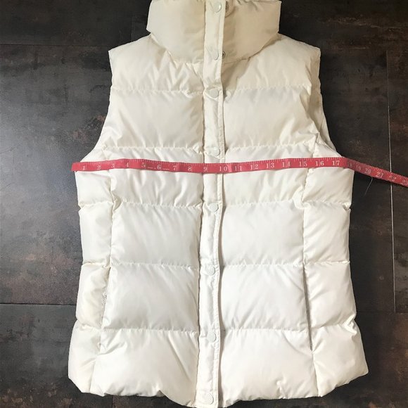 J. Crew Creamy White Quilted Down Zip + Snap Puffer Vest, Size S - Picture 8 of 13